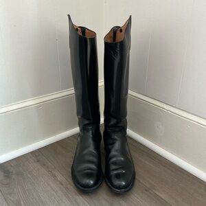 Mens size 13 riding boots tall black leather wide calf